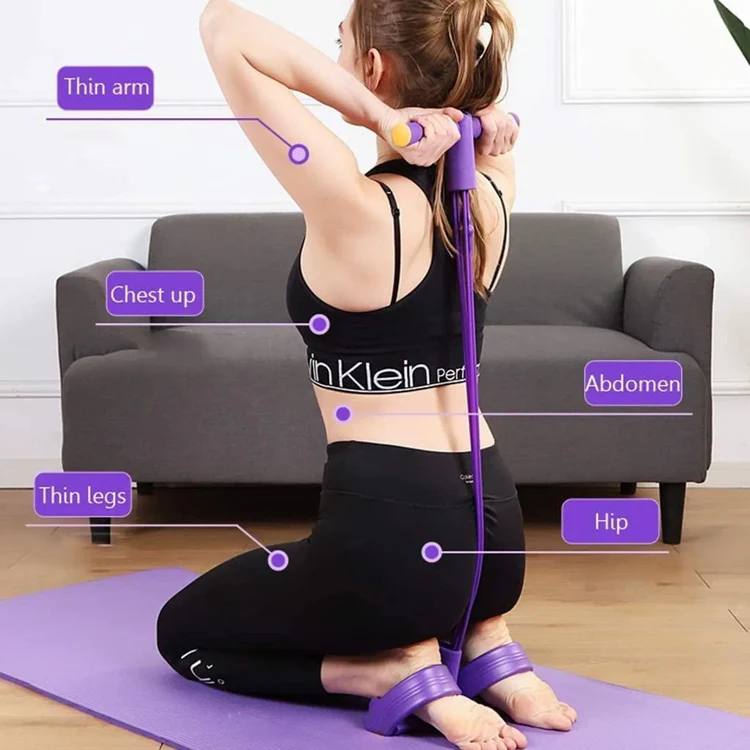 Pedal Chest Expander 8-tube Upgraded Sit-ups Aid
